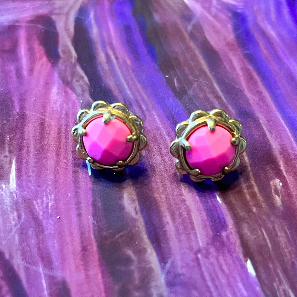 Kate Spade pink and gold studs